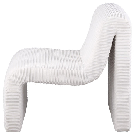 Drayton Ivory Upholstered Curved Armless Accent Chair from Coaster - Luna Furniture