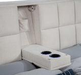 Dreux Cream Upholstered Eastern King Panel Platform Bed from Coaster - Luna Furniture