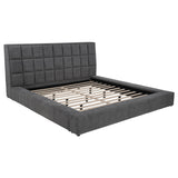 Dreux Gray Upholstered Eastern King Panel Platform Bed from Coaster - Luna Furniture