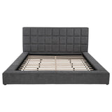 Dreux Gray Upholstered Eastern King Panel Platform Bed from Coaster - Luna Furniture
