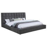 Dreux Gray Upholstered Queen Panel Platform Bed from Coaster - Luna Furniture