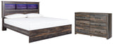 Drystan King Panel Bookcase Bed with Dresser in Multi from Ashley - Luna Furniture