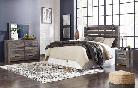 Drystan Multi King Panel Headboard with Metal Frame, Dresser, Mirror, and Nightstand from Ashley - Luna Furniture