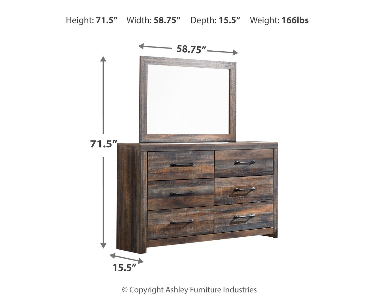 Drystan Multi King Panel Headboard with Metal Frame, Dresser, Mirror, and Nightstand from Ashley - Luna Furniture