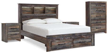 Drystan Multi Queen Bookcase Storage Bed, Chest and 2 Nightstands from Ashley - Luna Furniture