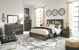 Drystan Queen Bookcase Bed with Mirrored Dresser, Chest and 2 Nightstands in Multi from Ashley - Luna Furniture