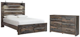 Drystan Queen Panel Bed with 2 Storage Drawers with Dresser in Multi from Ashley - Luna Furniture