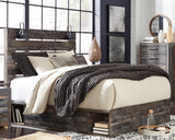 Drystan Queen Panel Bed with 2 Storage Drawers with Mirrored Dresser and Chest in Multi from Ashley Furniture - Luna Furniture