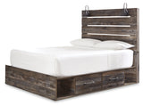 Drystan Queen Panel Bed with 4 Storage Drawers with Dresser in Multi from Ashley - Luna Furniture