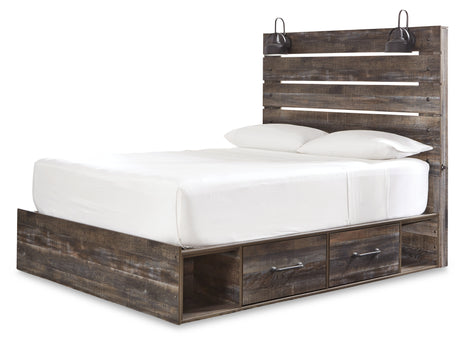 Drystan Queen Panel Bed with 4 Storage Drawers with Dresser in Multi from Ashley - Luna Furniture