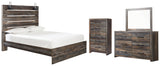 Drystan Queen Panel Bed with Mirrored Dresser and Chest in Multi from Ashley - Luna Furniture