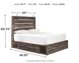 Drystan Twin Panel Bed with 2 Storage Drawers with Mirrored Dresser and 2 Nightstands in Multi from Ashley - Luna Furniture