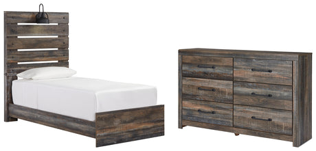 Drystan Twin Panel Bed with Dresser in Multi from Ashley - Luna Furniture