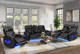 Dubai Black 3-Piece Power Reclining Living Room Set from Happy Homes - Luna Furniture