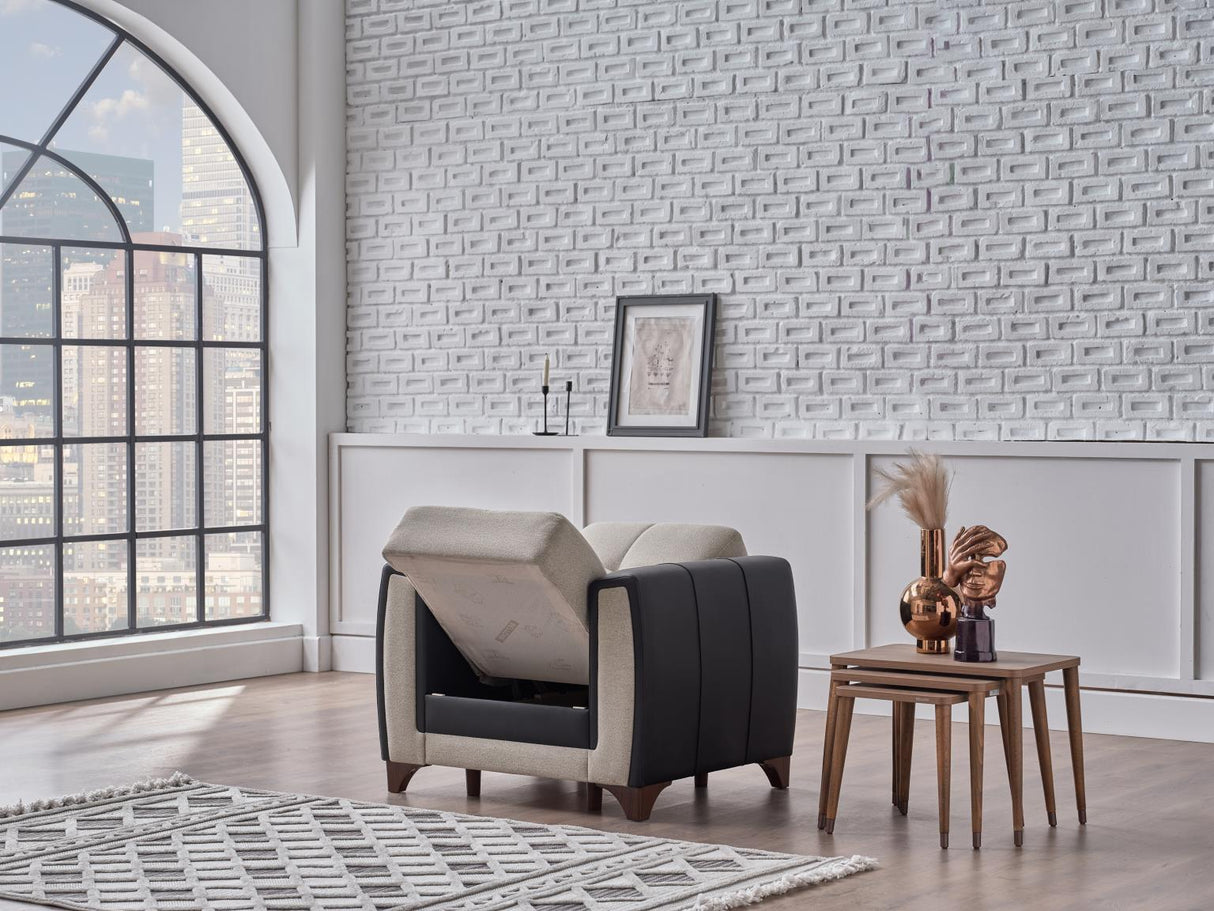 Dublin Boss Cream Chair from Bellona - Luna Furniture