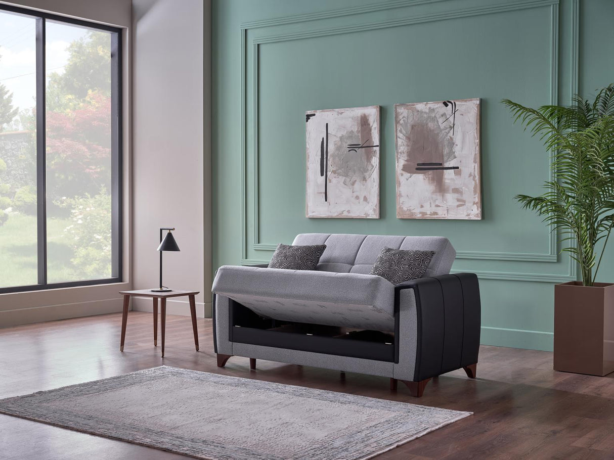 Dublin Boss Grey Loveseat from Bellona - Luna Furniture