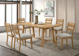 Duncan Washed Oak 7-Piece Rectangular Wood Dining Room Set from Coaster - Luna Furniture