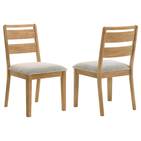 Duncan Washed Oak Ladder Back Dining Side Chair, Set of 2 from Coaster - Luna Furniture