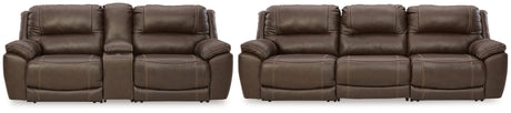 Dunleith 3-Piece Reclining Sofa and 3-Piece Loveseat with Console from Ashley - Luna Furniture