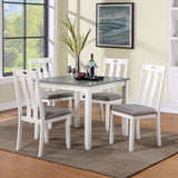 Dunseith White/Gray 5 Pc. Dining Set from Furniture of America - Luna Furniture