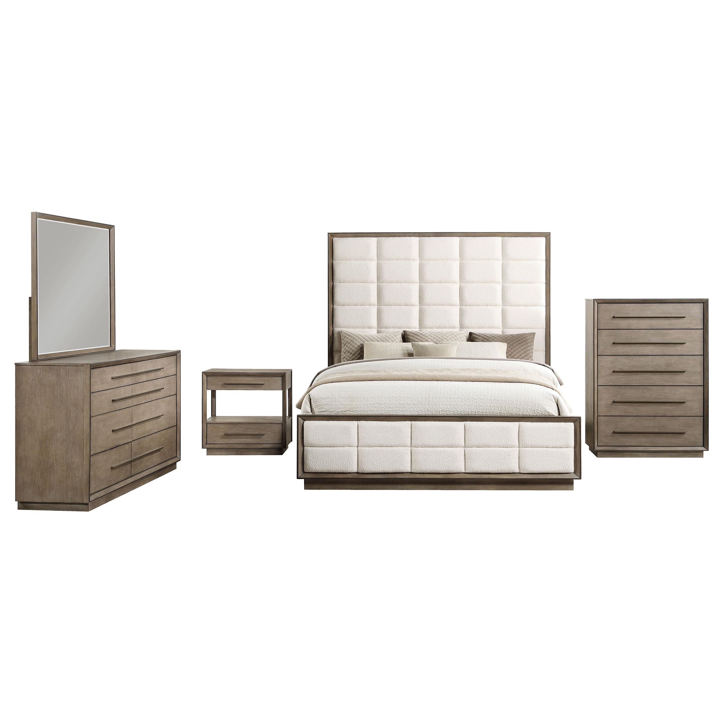 Coaster Durango Washed Oak 5-Piece Eastern King Bedroom Set – Luna