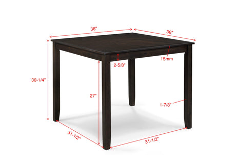 Durham Dark Brown 5-Piece Dining Set from Crown Mark - Luna Furniture