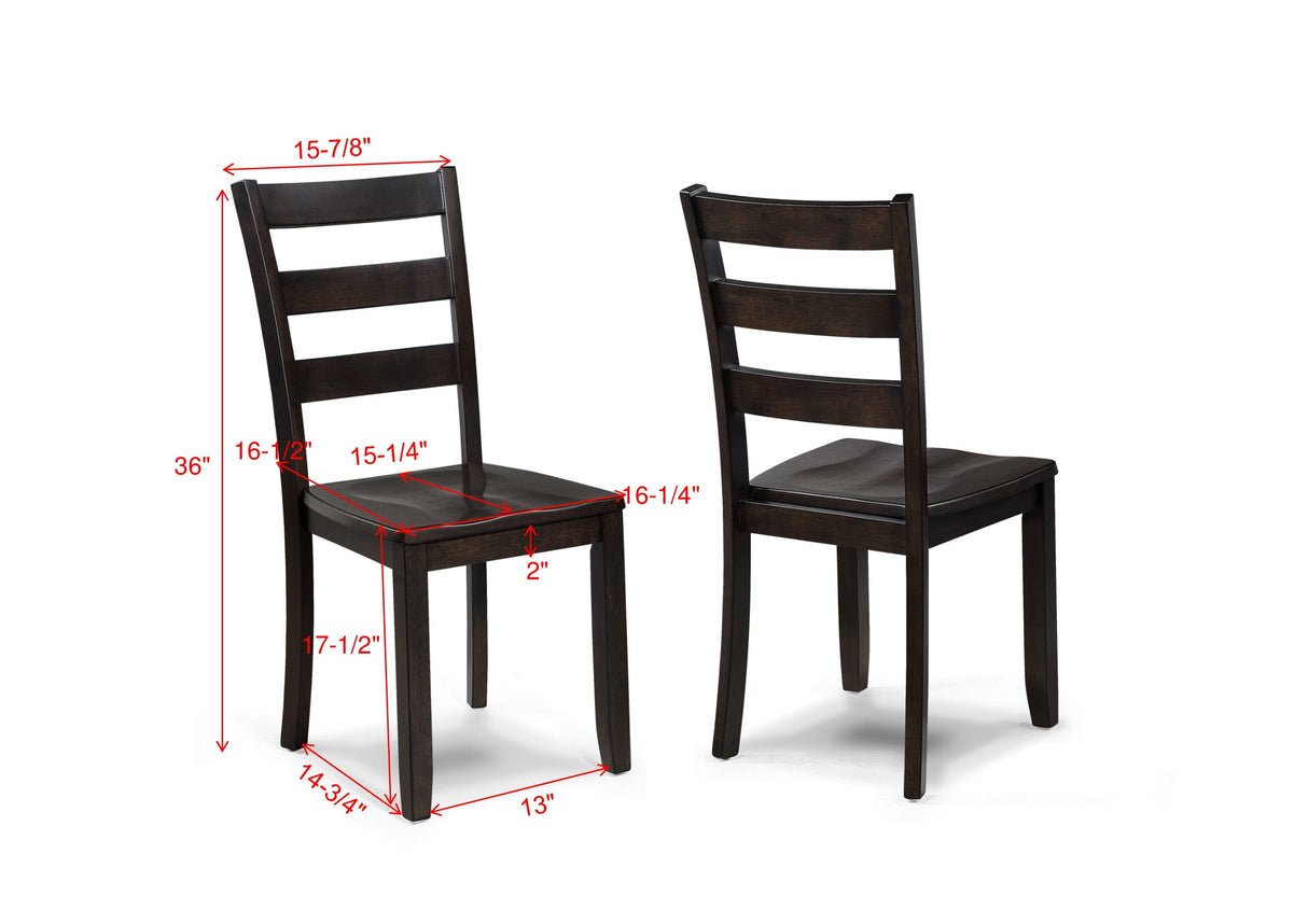 Durham Dark Brown 5-Piece Dining Set from Crown Mark - Luna Furniture