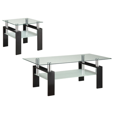 Dyer Black 2-Piece Rectangular Coffee and End Table Set from Coaster - Luna Furniture