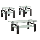 Dyer Black 3-Piece Rectangular Coffee and End Table Set from Coaster - Luna Furniture