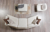 Dylan Ivory Linen 3-Piece Curved 126" Sectional with Ottoman from Nova Furniture - Luna Furniture