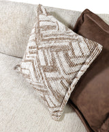 Dylan Ivory Linen 3-Piece Curved 126" Sectional with Ottoman from Nova Furniture - Luna Furniture