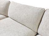 Dylan Ivory Linen 3-Piece Curved 126" Sectional with Ottoman from Nova Furniture - Luna Furniture