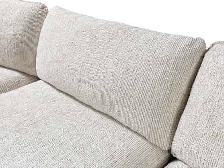 Dylan Ivory Linen 3-Piece Curved 126" Sectional with Ottoman from Nova Furniture - Luna Furniture