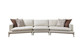 Dylan Ivory Linen 3-Piece Curved 126" Sectional with Ottoman from Nova Furniture - Luna Furniture