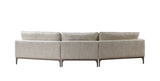 Dylan Ivory Linen 3-Piece Curved 126" Sectional with Ottoman from Nova Furniture - Luna Furniture
