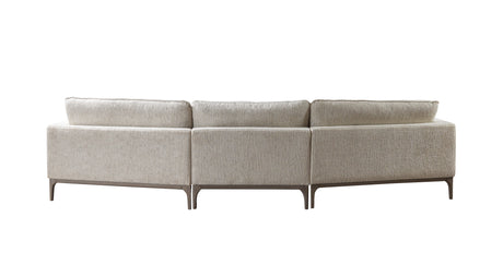 Dylan Ivory Linen 3-Piece Curved 126" Sectional with Ottoman from Nova Furniture - Luna Furniture