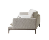 Dylan Ivory Linen 3-Piece Curved 126" Sectional with Ottoman from Nova Furniture - Luna Furniture