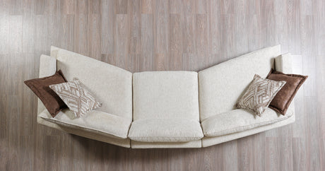 Dylan Ivory Linen 3-Piece Curved 126" Sectional with Ottoman from Nova Furniture - Luna Furniture