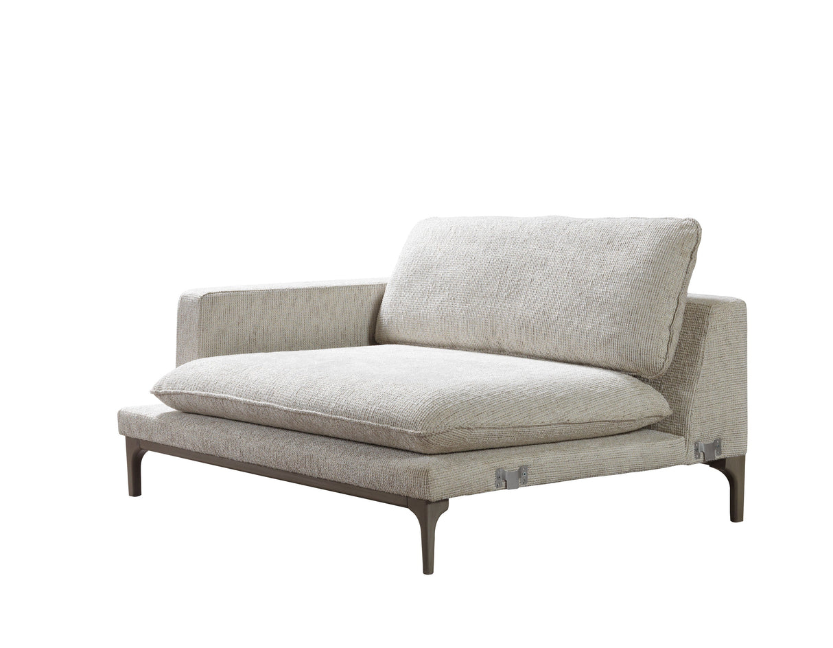 Dylan Ivory Linen 3-Piece Curved 126" Sectional with Ottoman from Nova Furniture - Luna Furniture