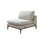 Dylan Ivory Linen 3-Piece Curved 126" Sectional with Ottoman from Nova Furniture - Luna Furniture