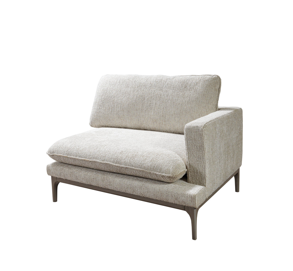 Dylan Ivory Linen 3-Piece Curved 126" Sectional with Ottoman from Nova Furniture - Luna Furniture