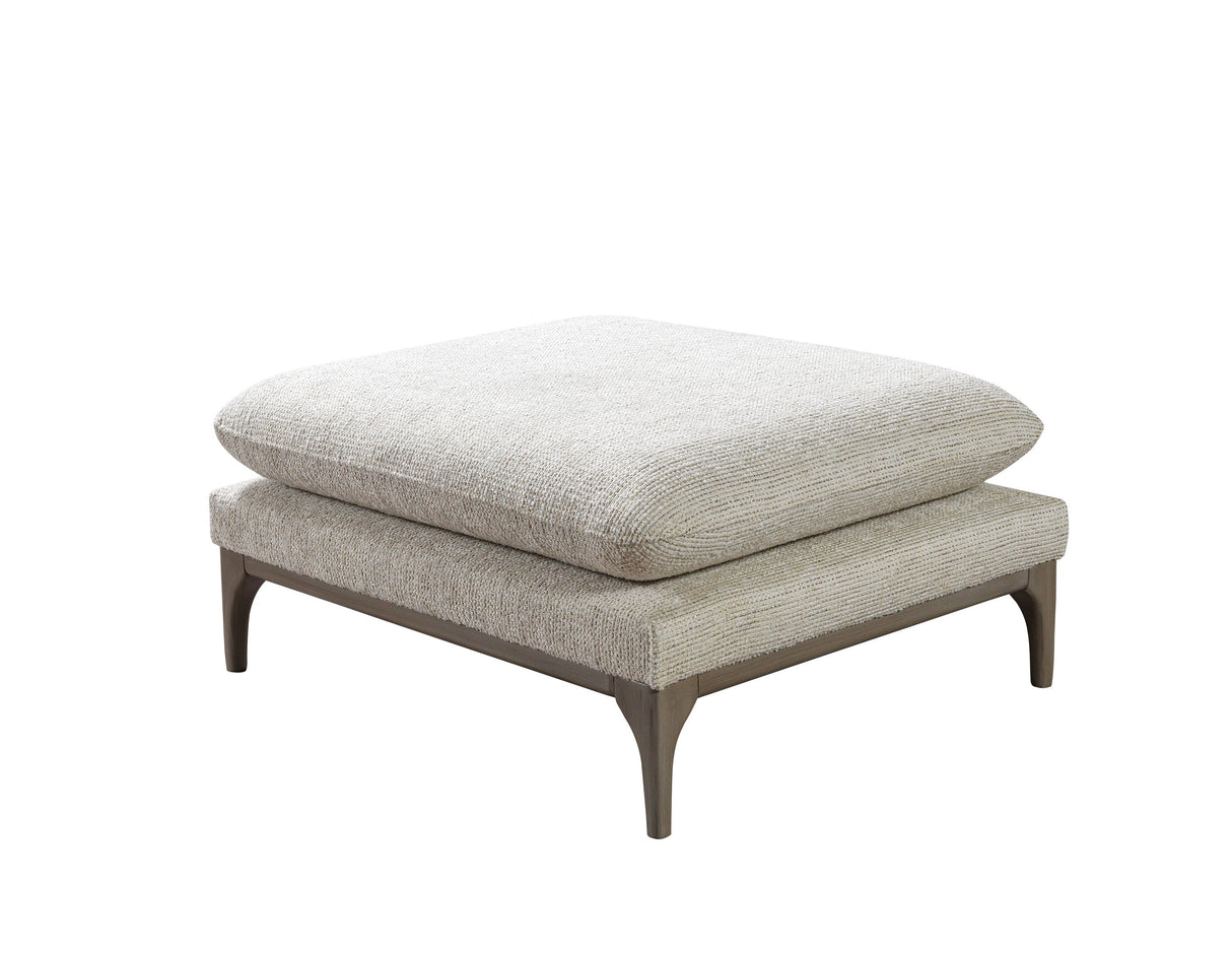 Dylan Ivory Linen 3-Piece Curved 126" Sectional with Ottoman from Nova Furniture - Luna Furniture