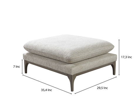Dylan Ivory Linen 3-Piece Curved 126" Sectional with Ottoman from Nova Furniture - Luna Furniture
