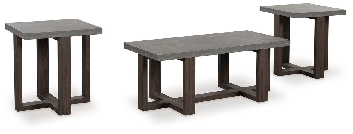Dynnford Gray/Brown Table (Set of 3) from Ashley - Luna Furniture