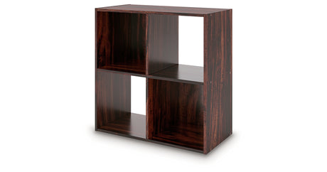 Glosmount Cherry/Light Brown Four Cube Organizer from Ashley - Luna Furniture