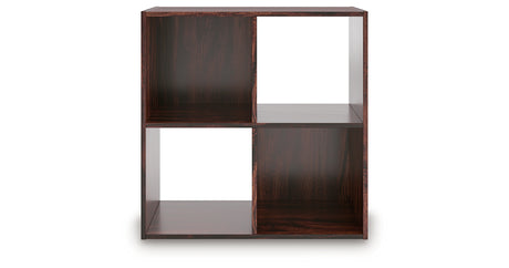 Glosmount Cherry/Light Brown Four Cube Organizer from Ashley - Luna Furniture
