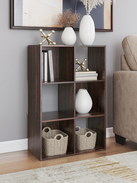 Glosmount Cherry/Light Brown Six Cube Organizer from Ashley - Luna Furniture