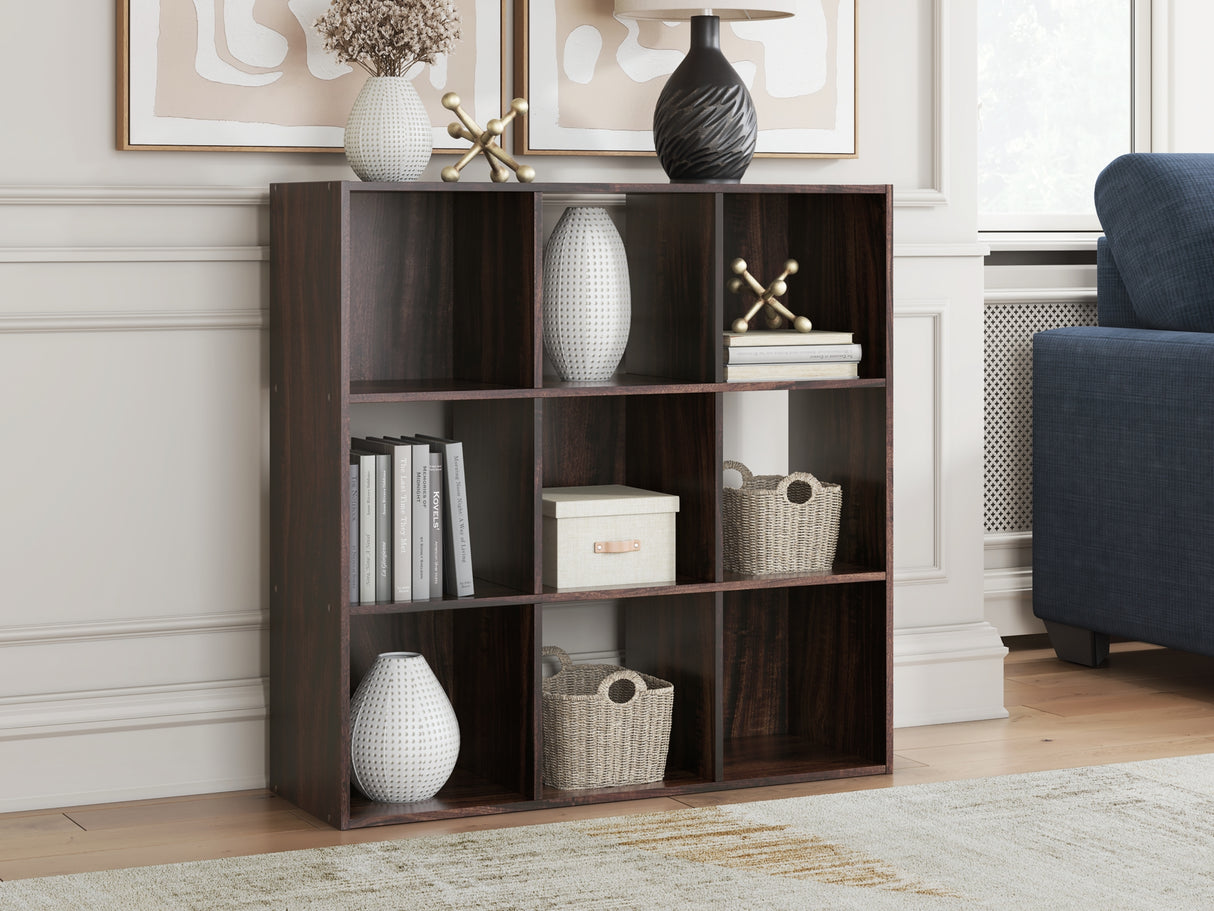 Glosmount Cherry/Light Brown Nine Cube Organizer from Ashley Furniture - Luna Furniture