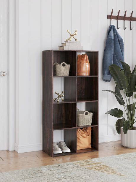 Glosmount Cherry/Light Brown Eight Cube Organizer from Ashley - Luna Furniture