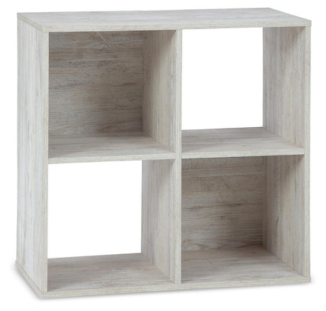 Paxberry Whitewash Four Cube Organizer from Ashley - Luna Furniture
